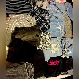 15 shorts, jeans sweatpants, skirts, leggings,